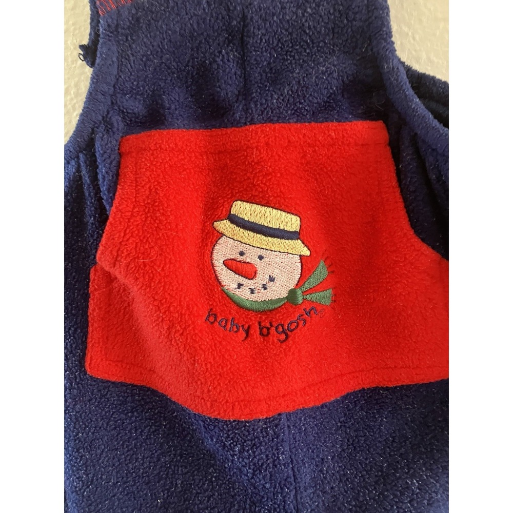 VTG Osh Kosh Winter Snowman Fleece Baby B' Gosh Boys Toddler Size 3-6 Months - Picture 2 of 5